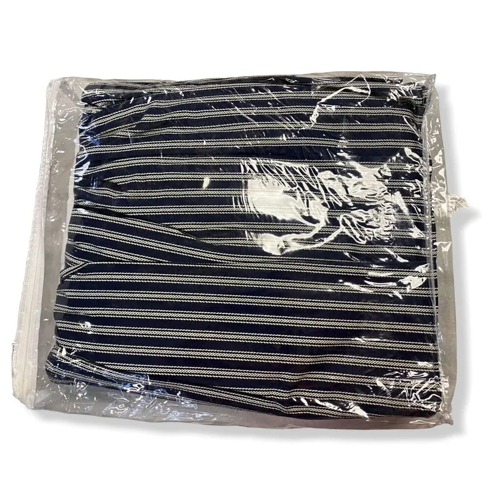 $275 Sherry Kline Home Blue White King Country Toile Striped Bed Dust Skirt